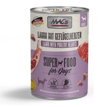 Mac's Dog konzerva jehně a drůbeží srdce s rýží 400 g