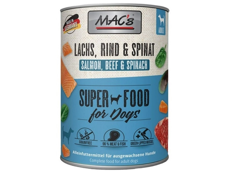 Mac's Dog konzerva losos a špenát 800 g