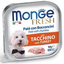 Monge Dog Fresh paštika a kousky s krůtou 100 g