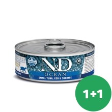 N&D Cat Ocean konzerva Adult Tuna & Shrimps 80 g SET 1+1 ZDARMA
