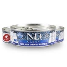 N&D Cat Ocean konzerva Adult Tuna&Codfish&Shrimps&Pumpkin 80 g SET 1+1 ZDARMA
