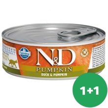 N&D Cat Pumpkin konzerva Adult Duck & Pumpkin 80 g SET 1+1 ZDARMA