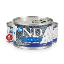 N&D Dog Ocean konzerva Adult Mini Herring & Shrimps 140 g SET 1+1 ZDARMA
