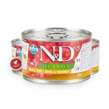 N&D Dog Quinoa konzerva Adult Mini Quail & Coconut 140 g SET 1+1 ZDARMA