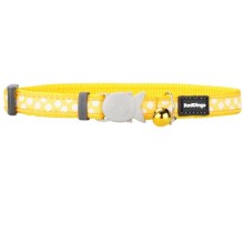 Obojek pro kočky Red Dingo White Spots on Yellow