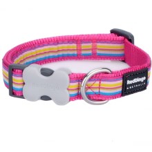 Obojek Red Dingo L 41-63 cm Horizontal Stripes Hot Pink