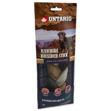 Ontario pochoutka Rawhide Braided Stick with Green Tea 20 cm