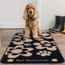 Pet Rebellion kobercový běhoun Flowers Black 110 cm