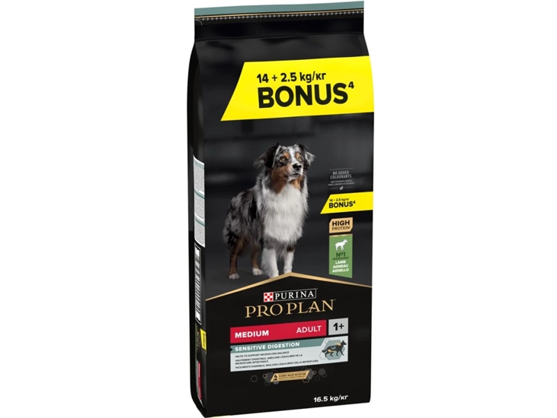 Pro Plan Medium Adult Sensitive Digestion Lamb 14+2,5 kg ZDARMA