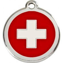 Psí známka Red Dingo 30 mm Švýcarský kříž