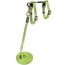Rogz Alley Cat postroj s vodítkem pro kočky limetkový vel. S