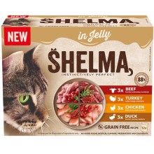 Shelma Cat Multipack GF dušené filetky masové receptury v želé 12x 85 g