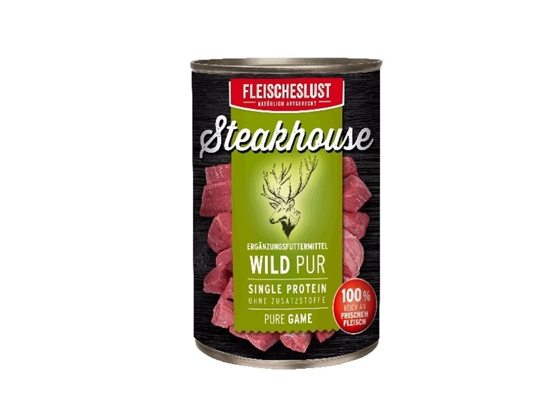 Steakhouse konzerva pro psy Pure Game 400 g