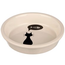 Trixie keramická miska pro kočky bílá s obrázkem 13 cm