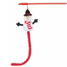 Vánoční hračka pro kočky Trixie sněhulák na udici 31 cm