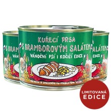 Vánoční konzerva Falco Deluxe kuřecí prsa s bramborovým salátem 200 g